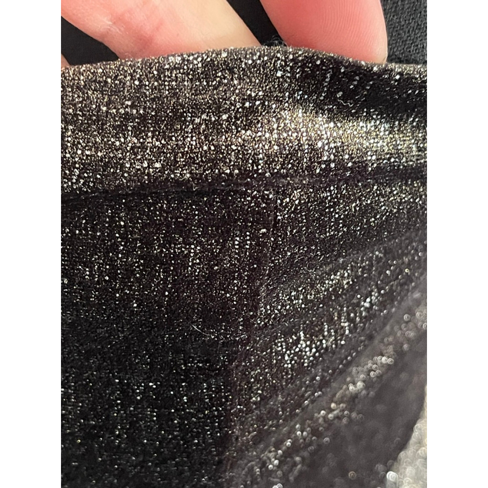 Free People Black Velvet Metallic Gold Silver Shimmer Dress Small NWT - Picture 12 of 12